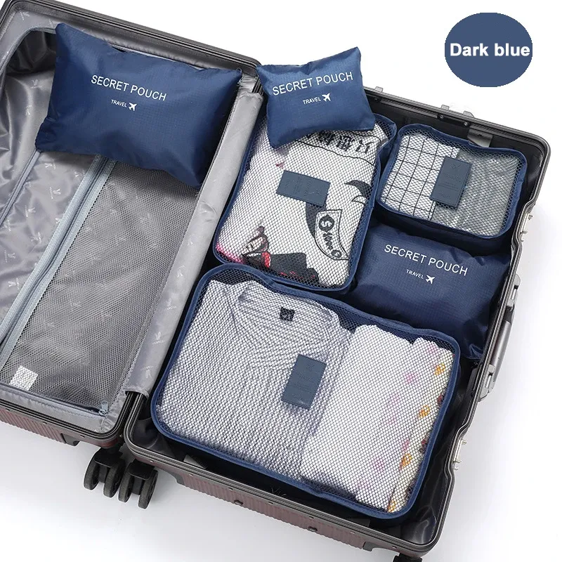 Ensemble de 6 sacs de rangement pour vêtements de voyage, organiseur de bagages portable, cubes de rangement pour valise, chaussures et vêtements, pochette portable

Wait, that's already in French. Here is a cleaned-up version without the keyword stuffing:

Ensemble de 6 organisateurs de voyage pour valise 12