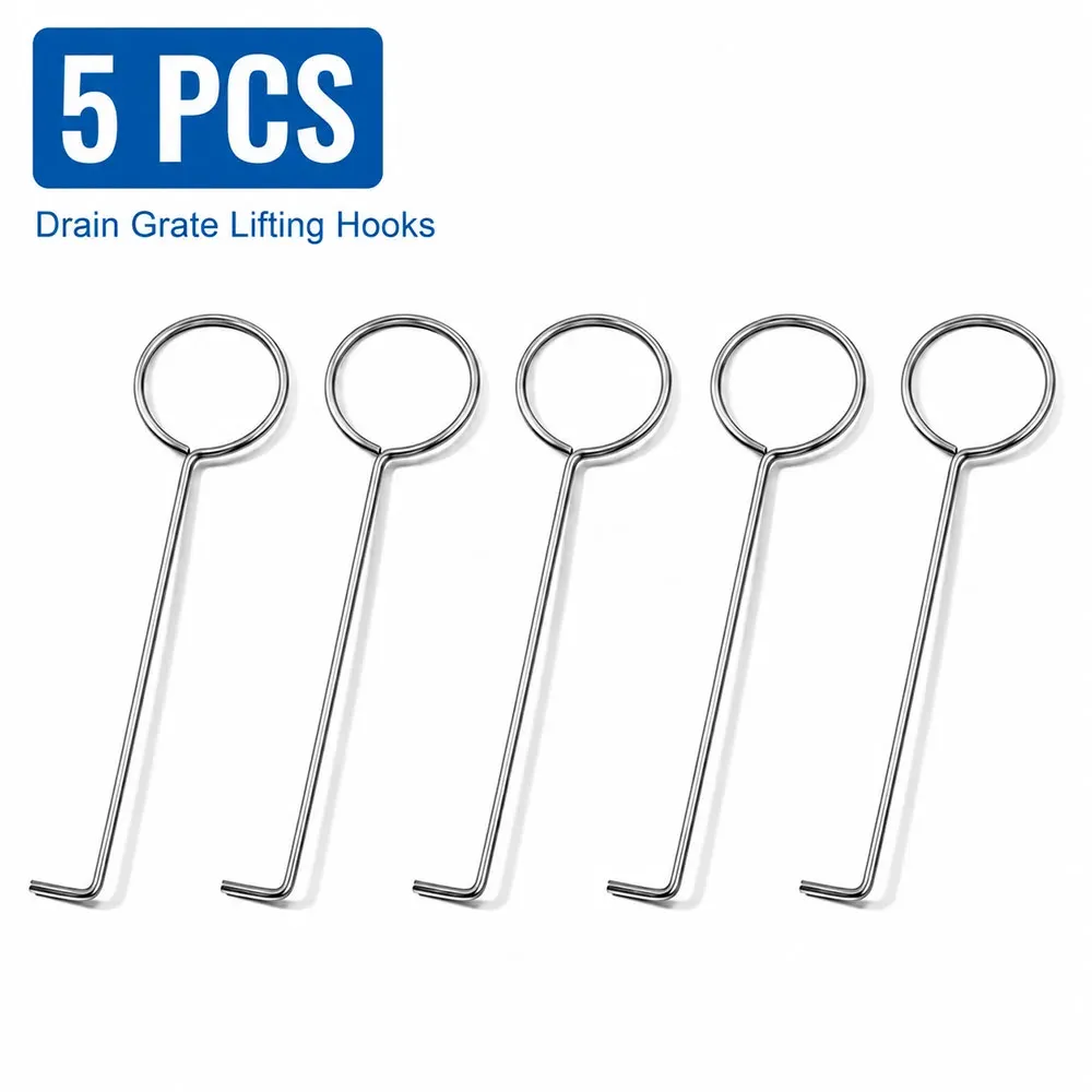 Lot de 5 ou 10 crochets de levage pour siphon de sol, évier de cuisine et panier de douche, outil de retrait de cheveux 8