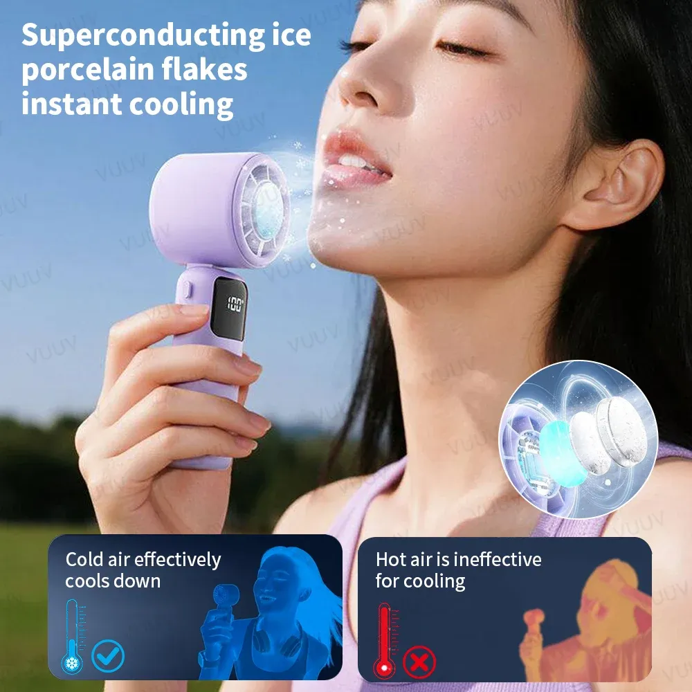 Ventilateur portable rafraîchissant à glace, en situation