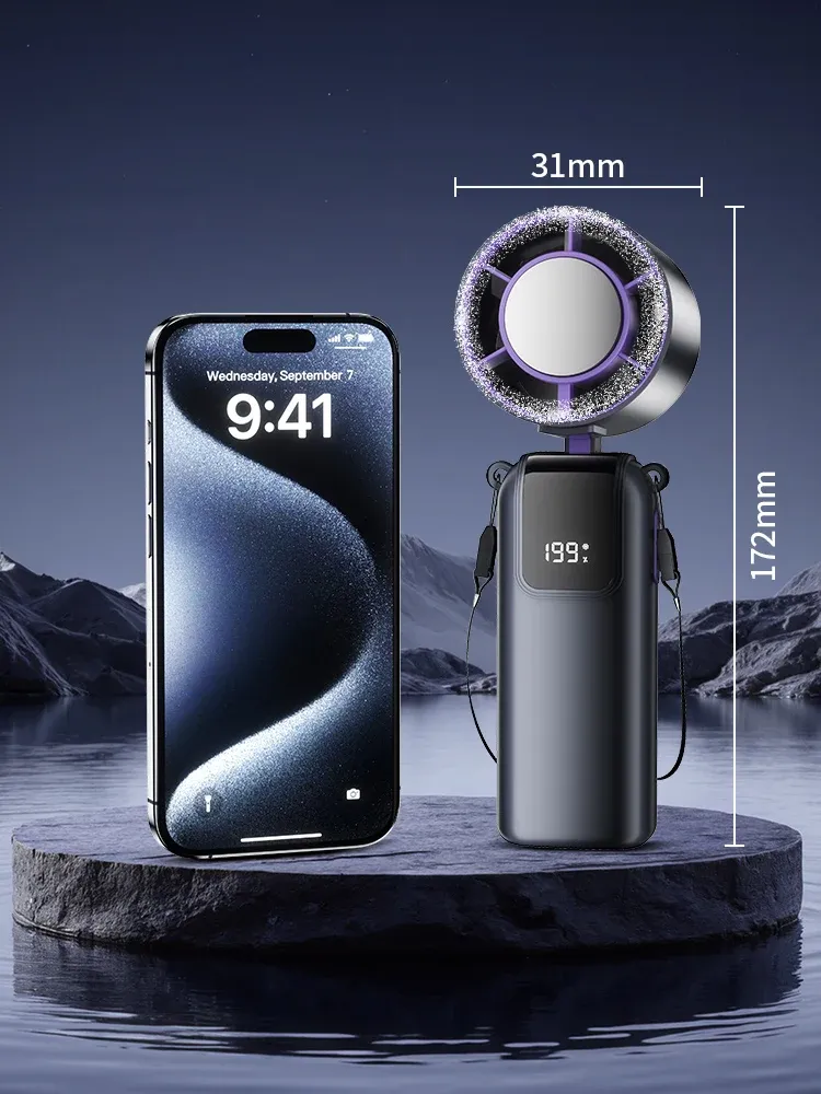 Ventilateur portable rafraîchissant à glace, finitions