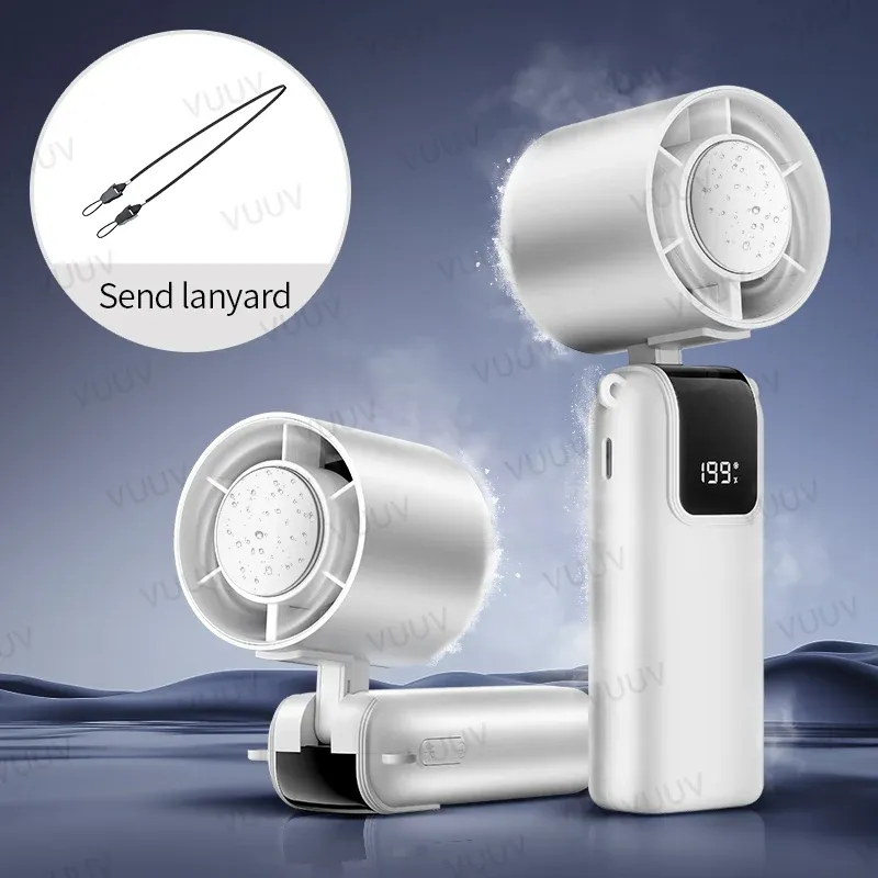 Ventilateur portable rafraîchissant à glace, 199 vitesses, turbo, USB, pliable et suspendable, idéal pour l'extérieur 7