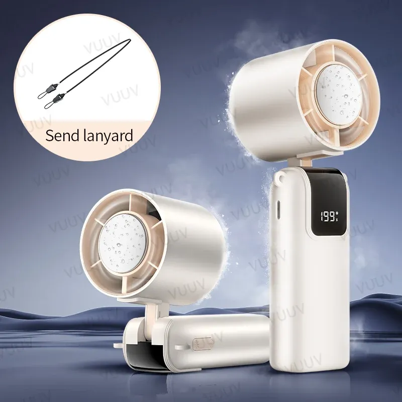 Ventilateur portable rafraîchissant à glace, 199 vitesses, turbo, USB, pliable et suspendable, idéal pour l'extérieur 10