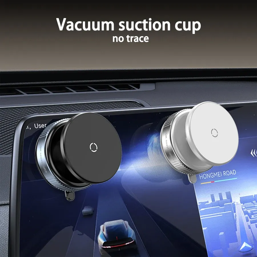 Support de téléphone magnétique pour voiture à fixation sous vide, compatible MagSafe, rotation à 360 °