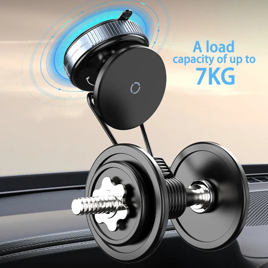 Support de téléphone magnétique pour voiture à fixation sous vide, compatible MagSafe, rotation à 360 ° 5