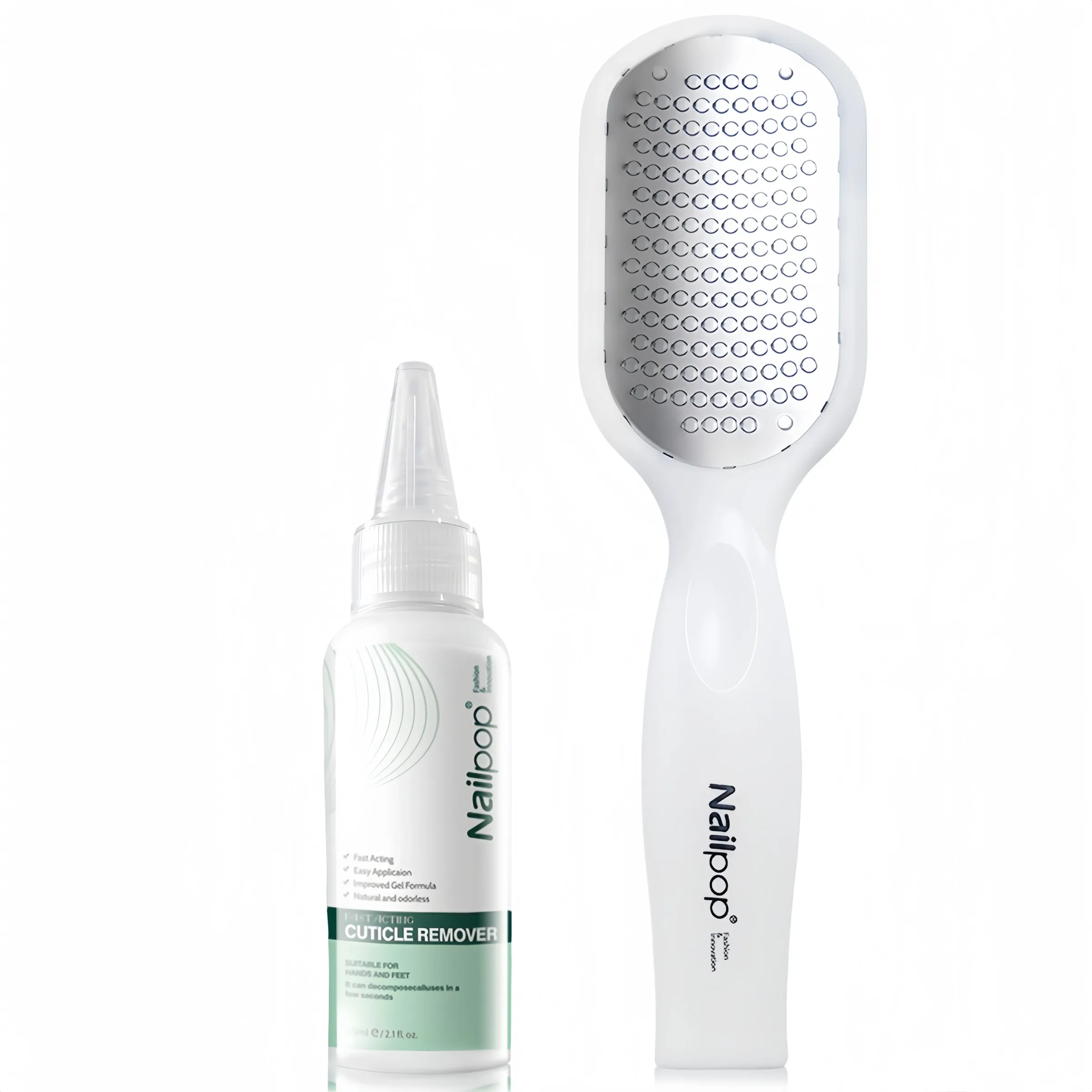 Nailpop – Dissolvant de callosités professionnel pour pieds, gel extra résistant et râpe, lime à pieds, dissolvant de peau morte pour talons craquelés et peau sèche 7