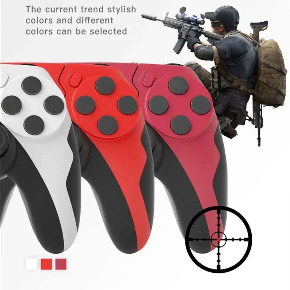Manette de jeu sans fil GAMINAlbanP48 avec gyroscope à six axes, compatible PS4, PS3 et PC, avec fonction vibration 3