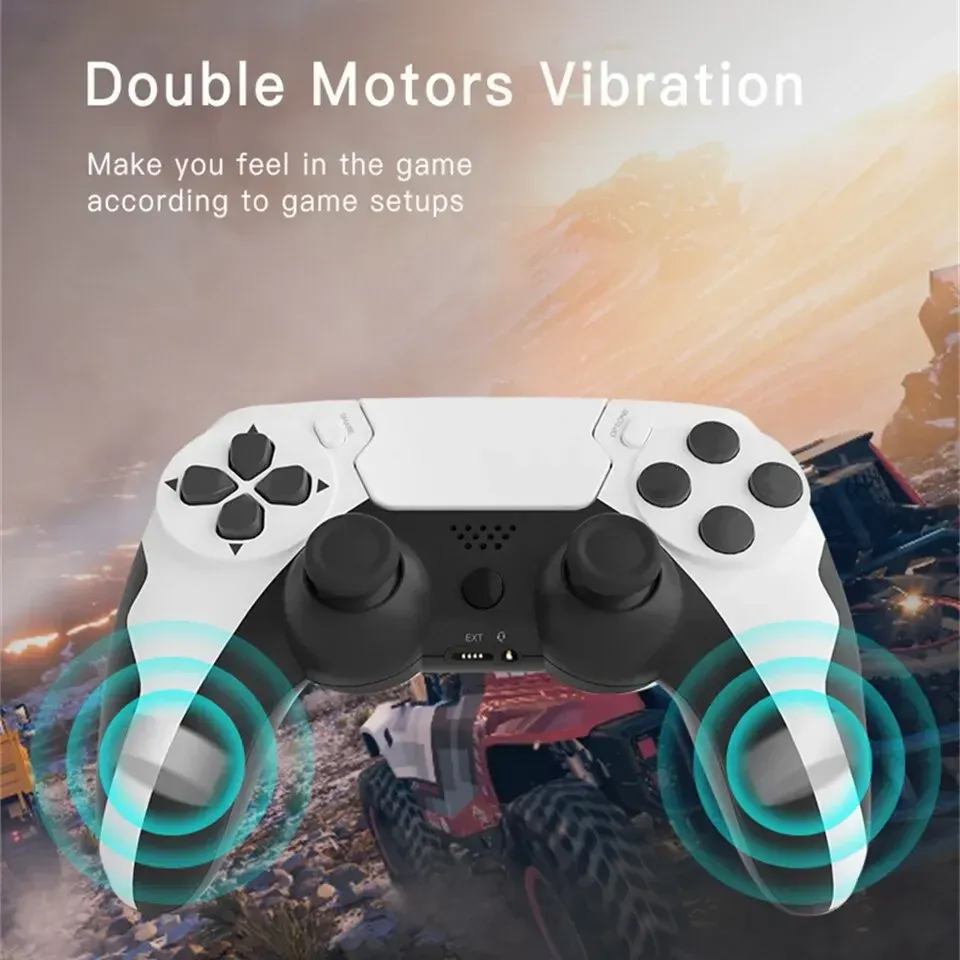 Manette de jeu sans fil GAMINAlbanP48 avec gyroscope à six axes, compatible PS4, PS3 et PC, avec fonction vibration 5