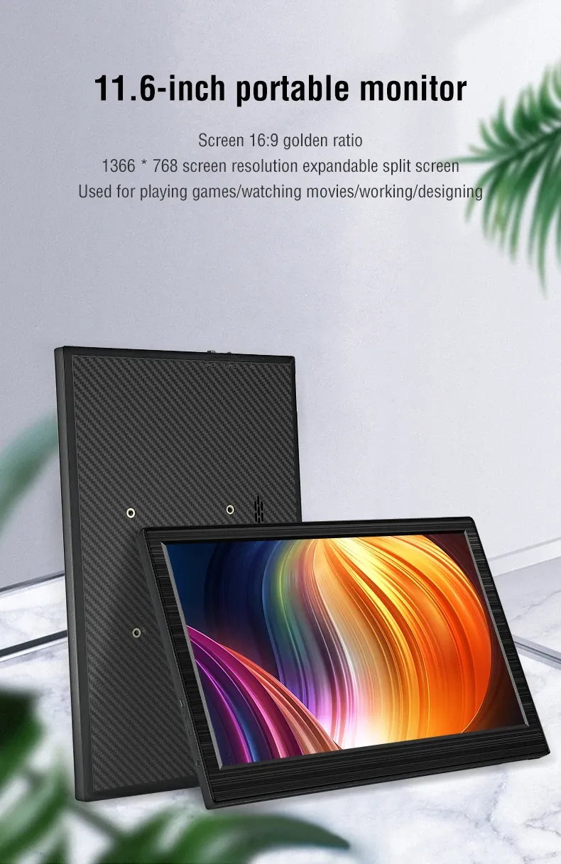 Moniteur portable élégant vue d'ensemble