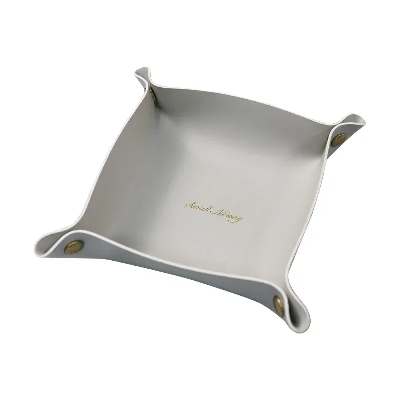 Plateau de rangement en cuir au style nordique, organisateur de bureau pour clés et bijoux, boîte de rangement cosmétiques, organisateur pliant, décoration d'intérieur 15