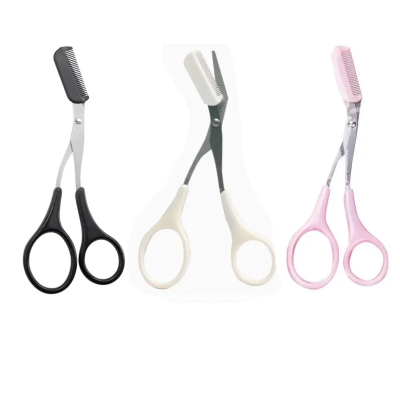 Lot de 3 rasoirs à sourcils en acier inoxydable avec ciseaux et peigne 9