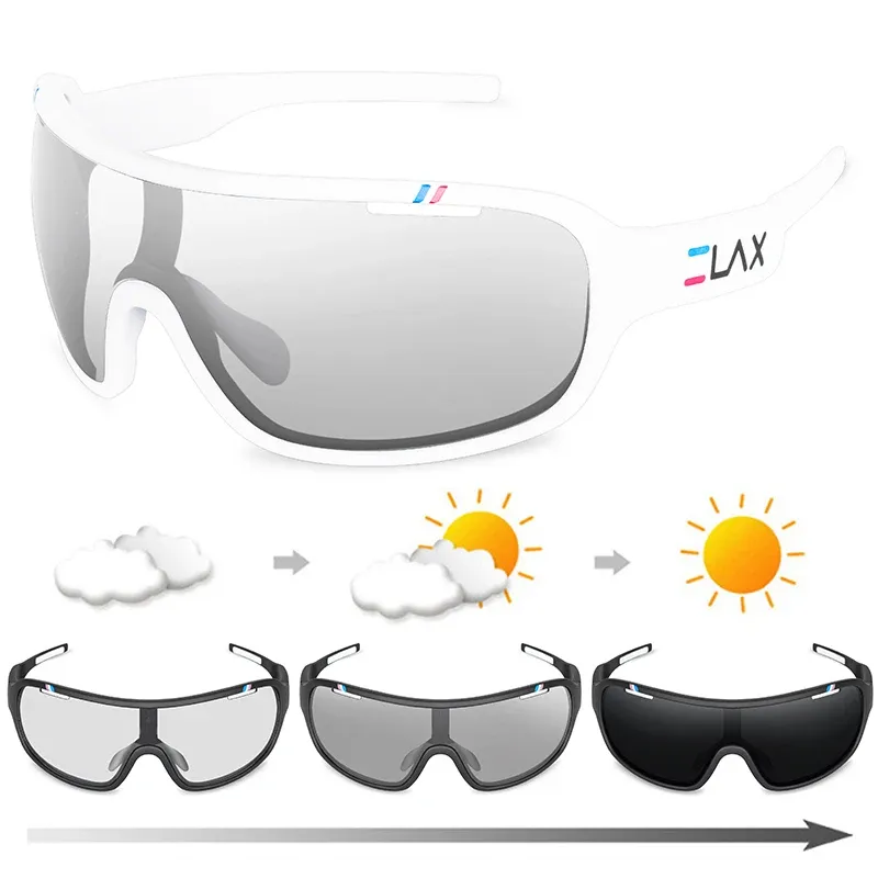 Lunettes de soleil photochromiques polarisées UV400 ELAX pour cyclisme sur route, sport et plein air, mixte homme femme 2