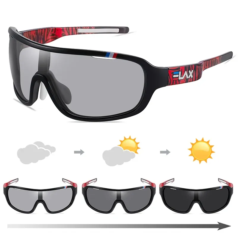 Lunettes de soleil photochromiques polarisées UV400 ELAX pour cyclisme sur route, sport et plein air, mixte homme femme 10