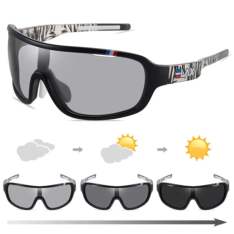 Lunettes de soleil photochromiques polarisées UV400 ELAX pour cyclisme sur route, sport et plein air, mixte homme femme 9