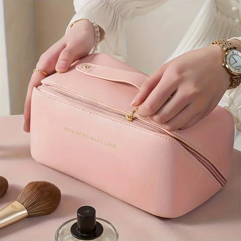 Organisateur de maquillage de luxe pour femme, trousse de toilette et sac cosmétique de voyage avec fermeture éclair 2