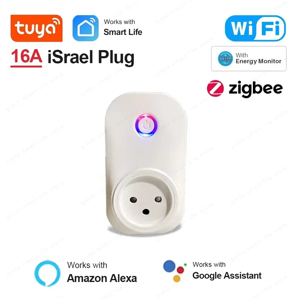 Prise connectée Wi-Fi Tuya 16 A compatible Alexa et Google Home, pilotable via l'application Smart Life
