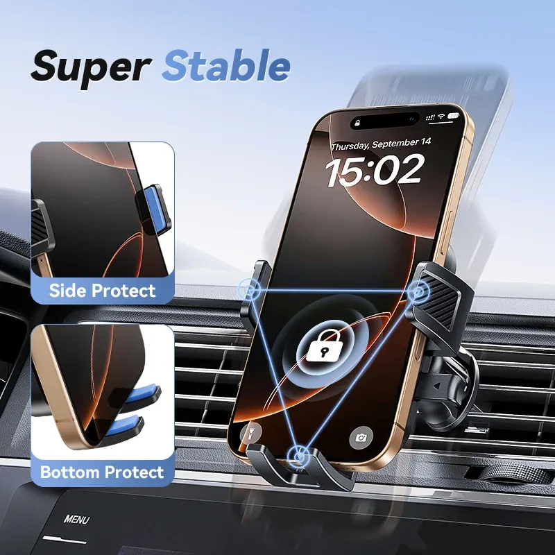 Joyroom Support de téléphone universel pour voiture, rotation à 360°, fixation sur grille d'aération, compatible iPhone, Samsung, Xiaomi et Huawei 3