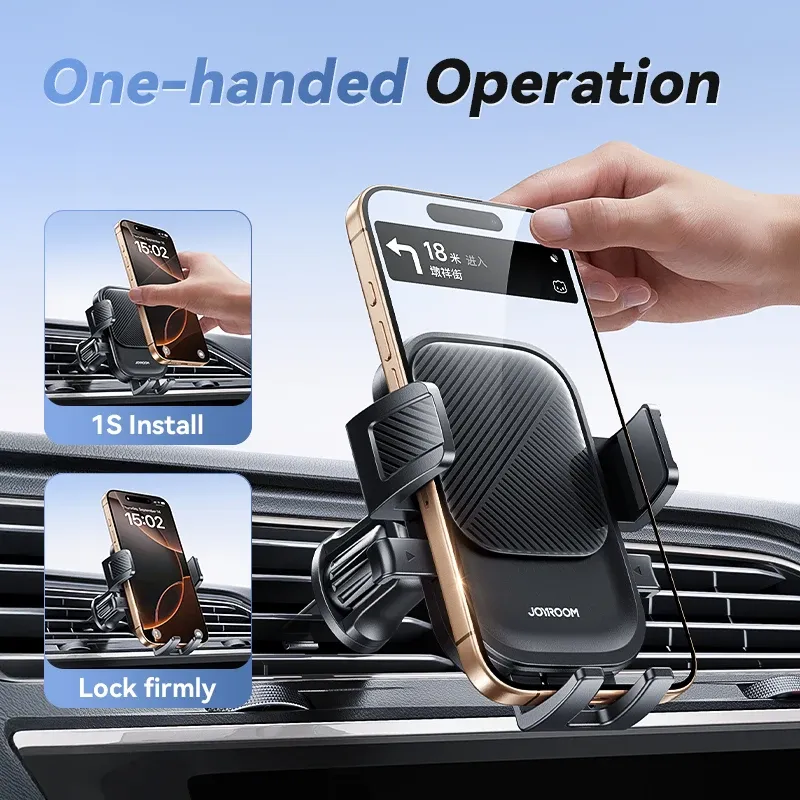 Joyroom Support de téléphone universel pour voiture, rotation à 360°, fixation sur grille d'aération, compatible iPhone, Samsung, Xiaomi et Huawei 2