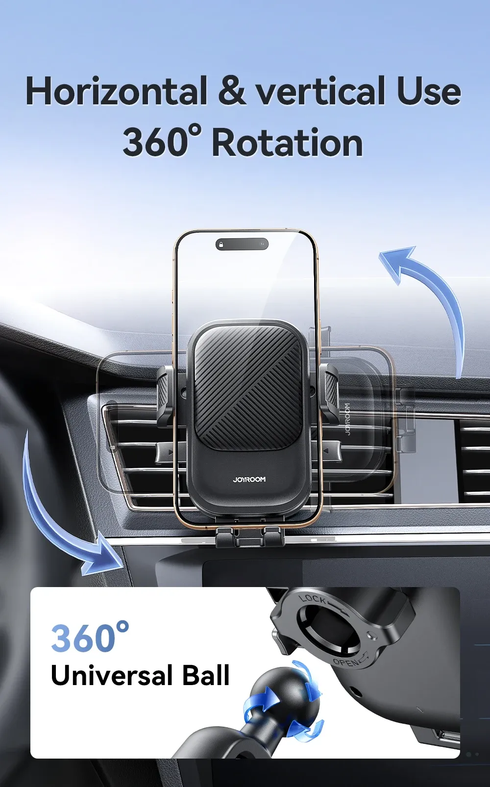 Rotation à 360 degrés du support de téléphone