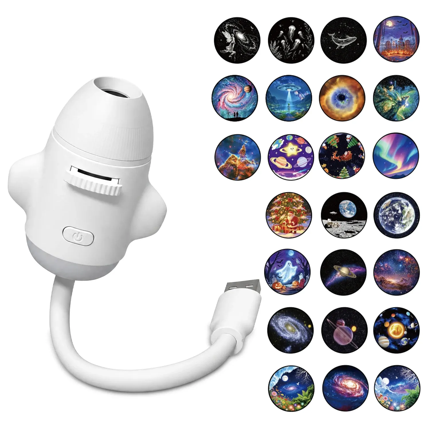 Mini projecteur d'étoiles USB 2 en 1 avec 12 films, ambiance ciel étoilé pour la maison et la voiture 24