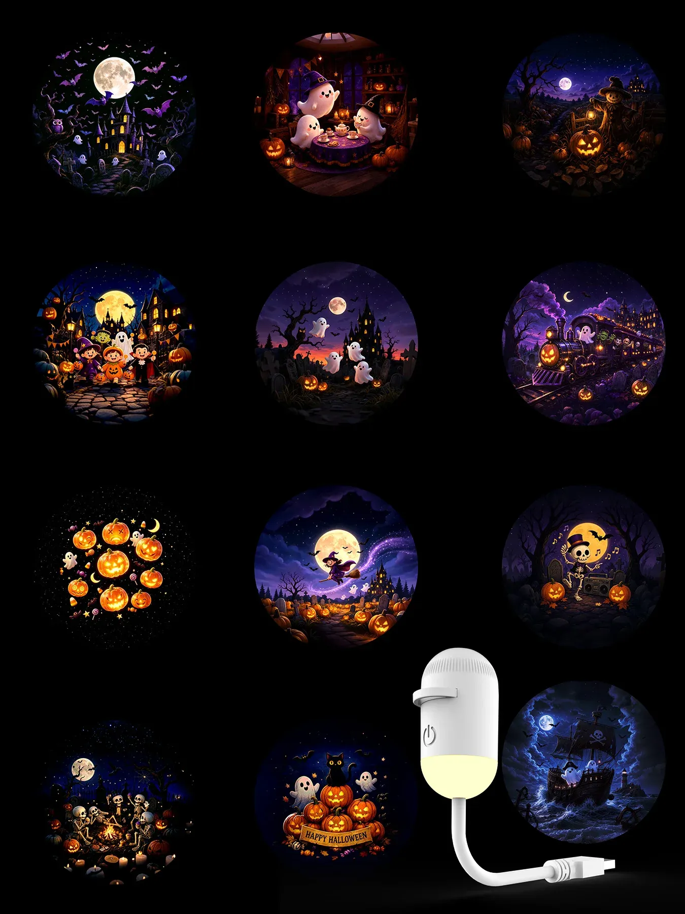 Mini projecteur d'étoiles USB 2 en 1 avec 12 films, ambiance ciel étoilé pour la maison et la voiture 23