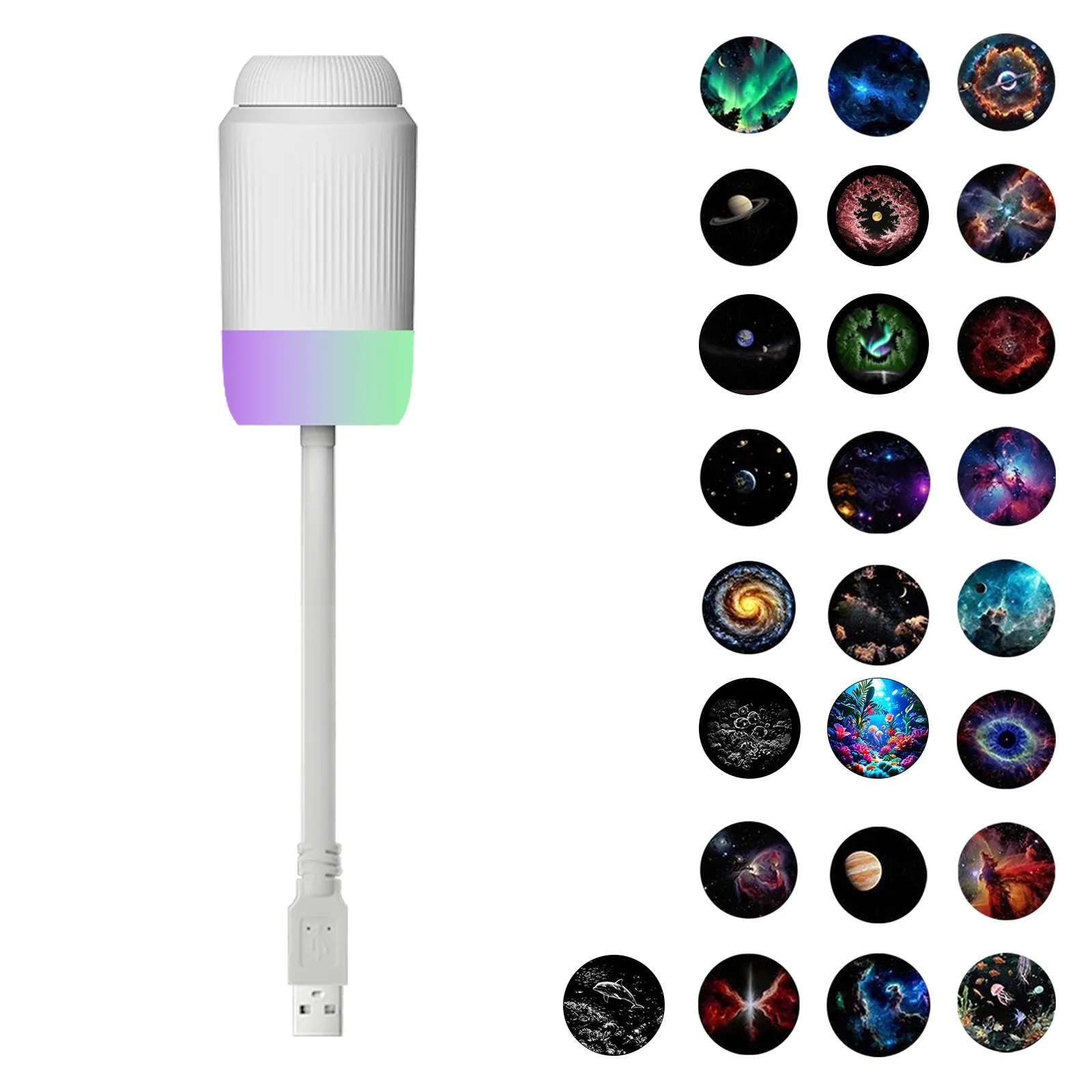 Mini projecteur d'étoiles USB 2 en 1 avec 12 films, ambiance ciel étoilé pour la maison et la voiture 25