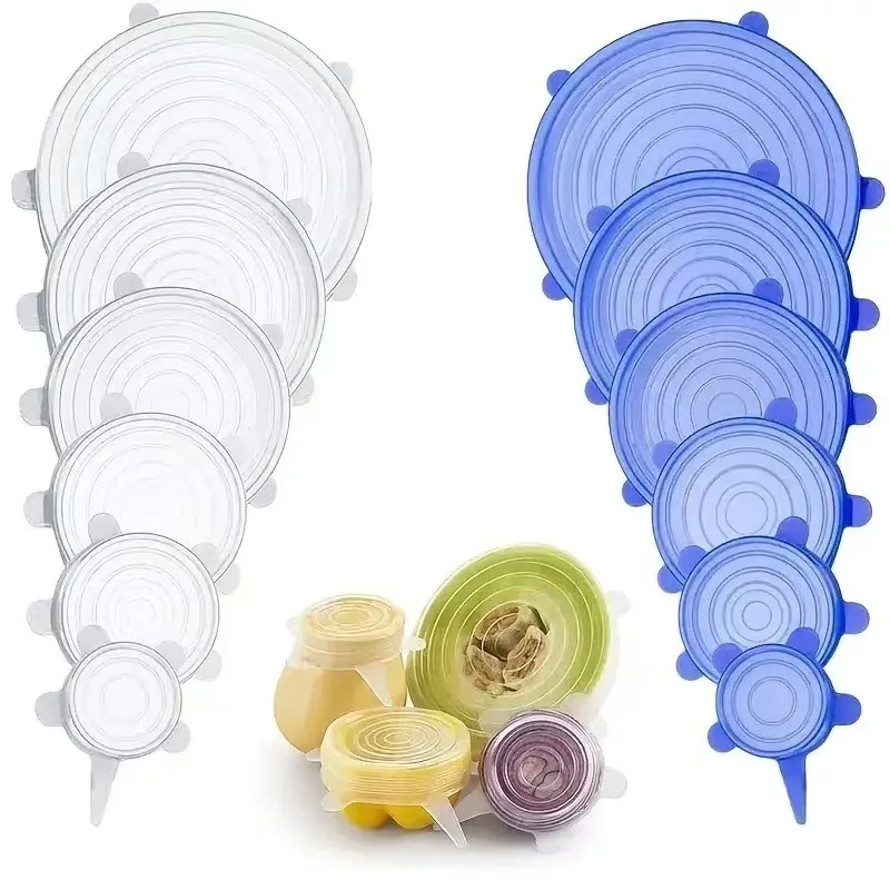 Couvercles extensibles en silicone adaptés à différents contenants
