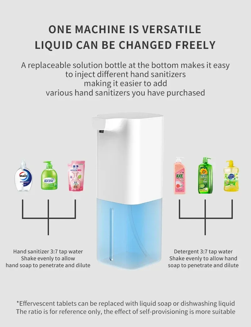 Distributeur de savon mousse automatique à capteur infrarouge, rechargeable par USB, pour cuisine et salle de bain 3