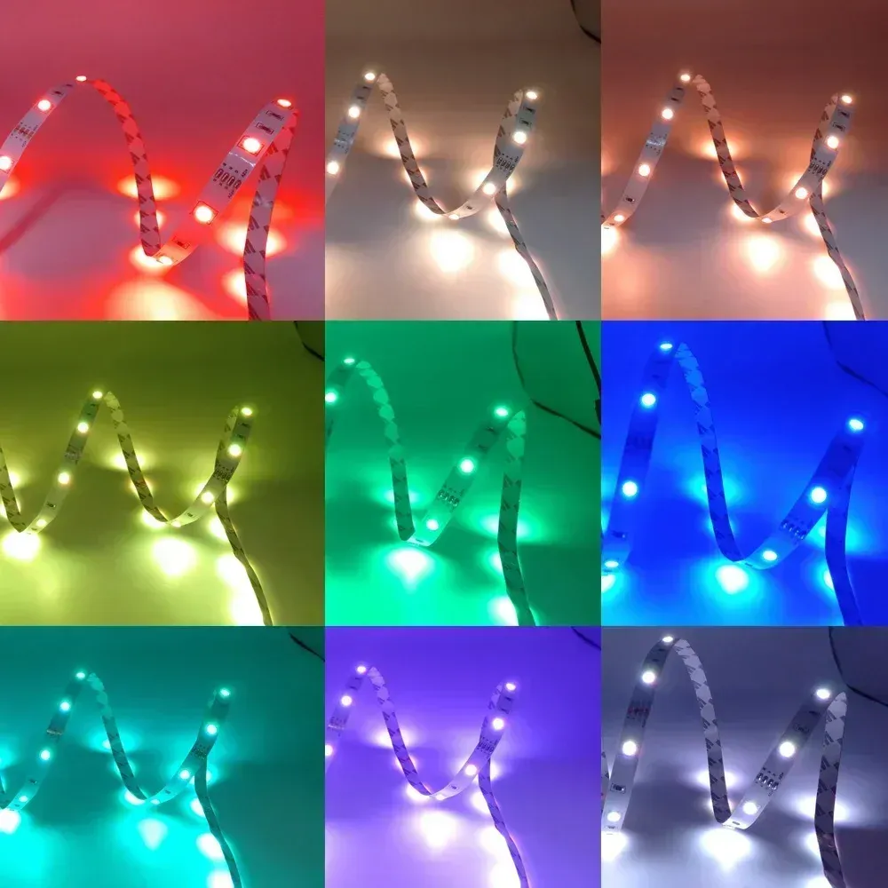 Bande lumineuse LED RGB 5050 à commande Bluetooth et télécommande IR, alimentation USB, rétroéclairage décoratif pour festivals et maison 2