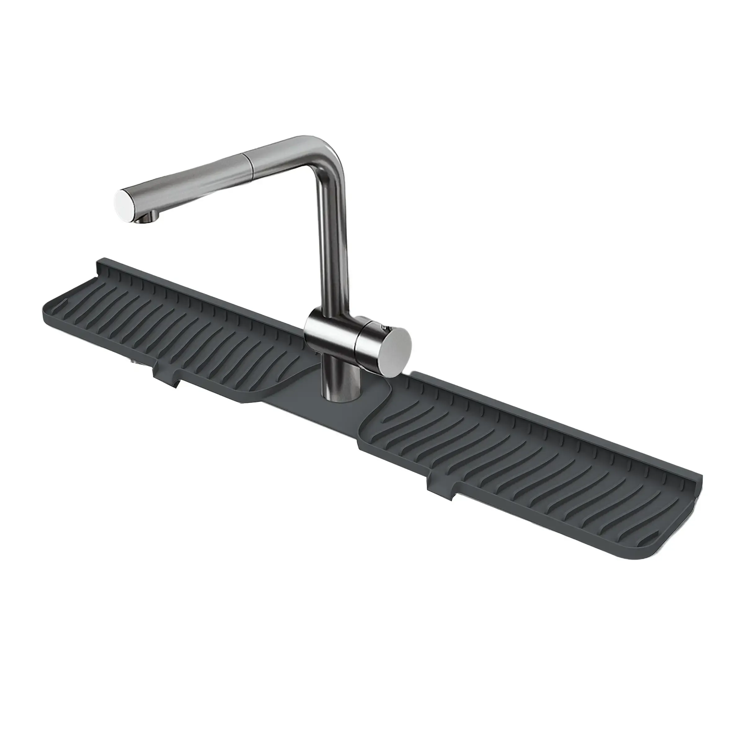 Support de robinet d'évier de cuisine de 30 pouces avec protection anti-éclaboussures, porte-éponge et plateau à savon – Accessoire pour évier de 76 cm environ 5