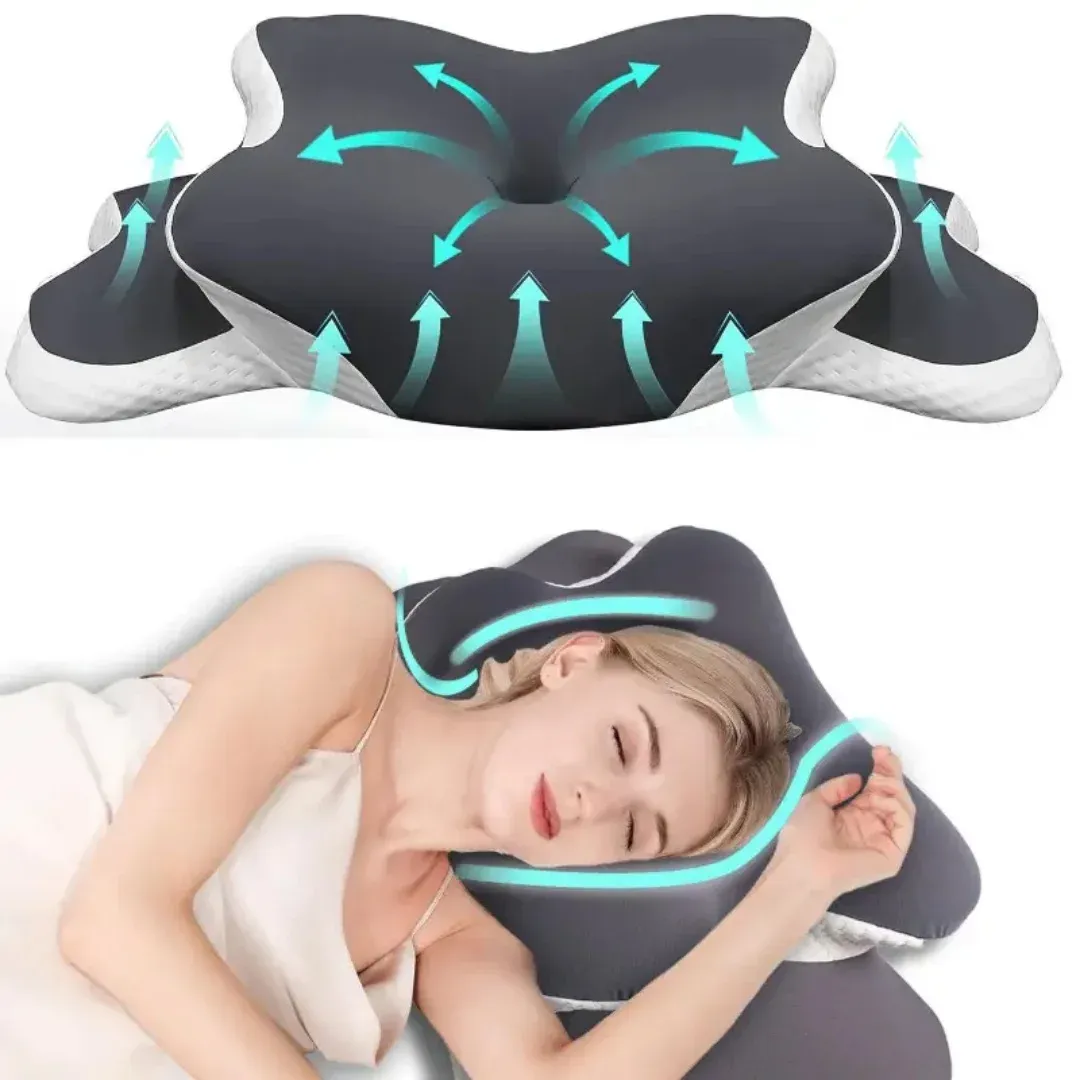 Oreiller cervical ergonomique en mousse à mémoire de forme, soutien orthopédique pour dormeurs sur le côté, le dos ou le ventre 7