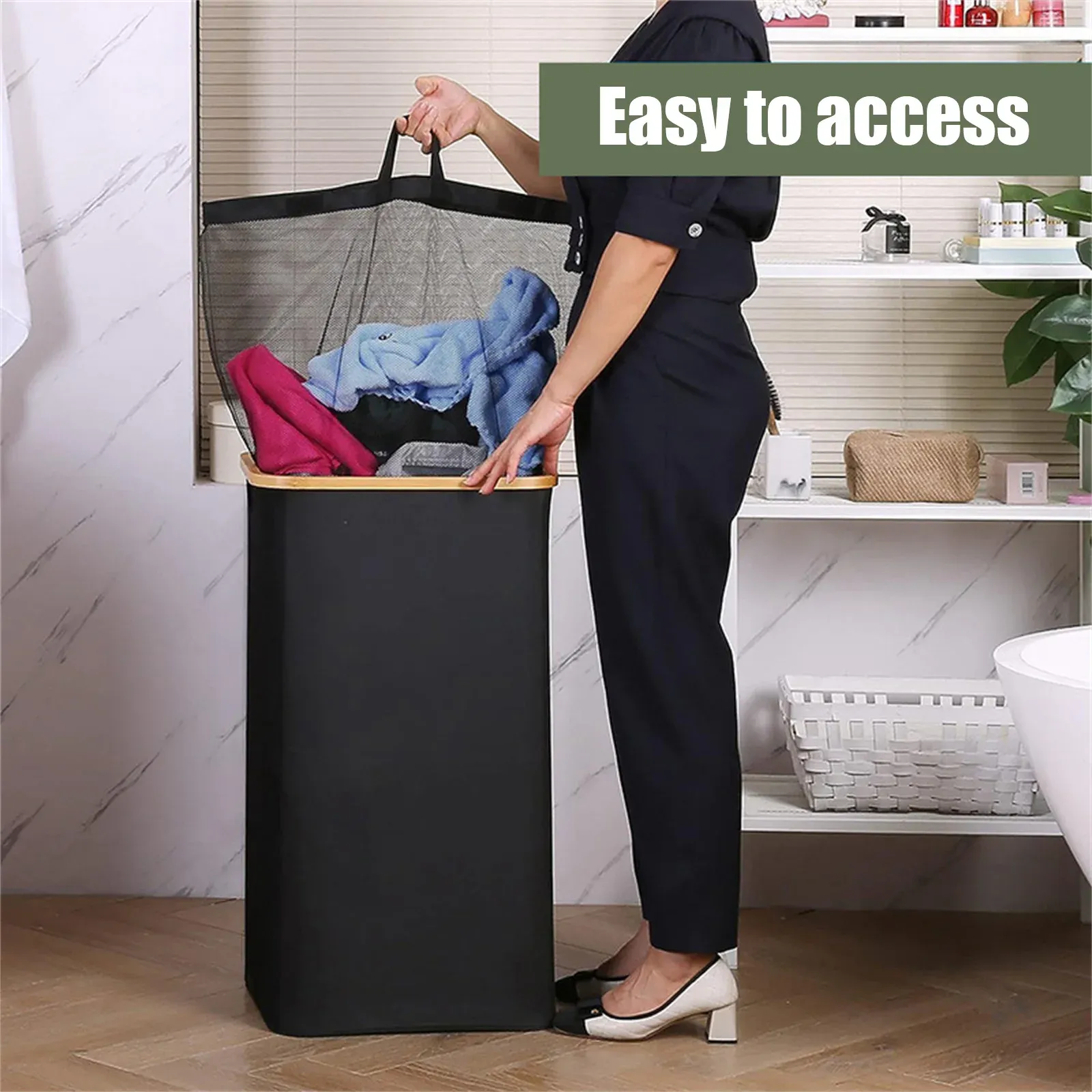 Panier à linge sale dans un intérieur