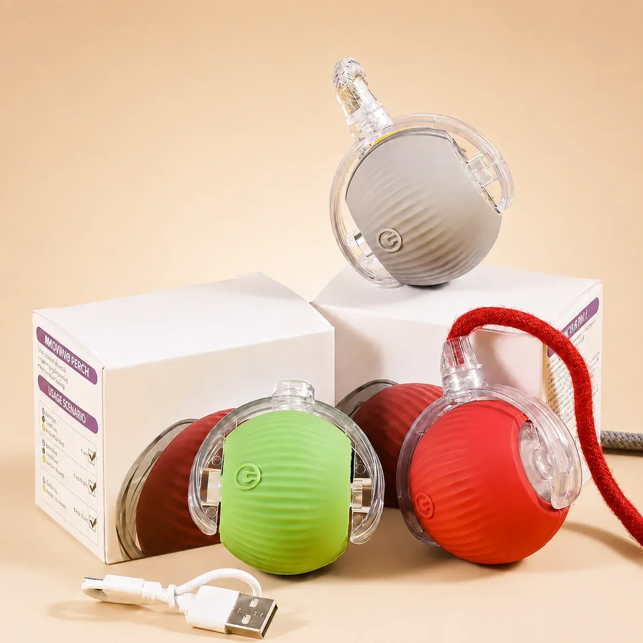 Balle interactive pour chats et chiens