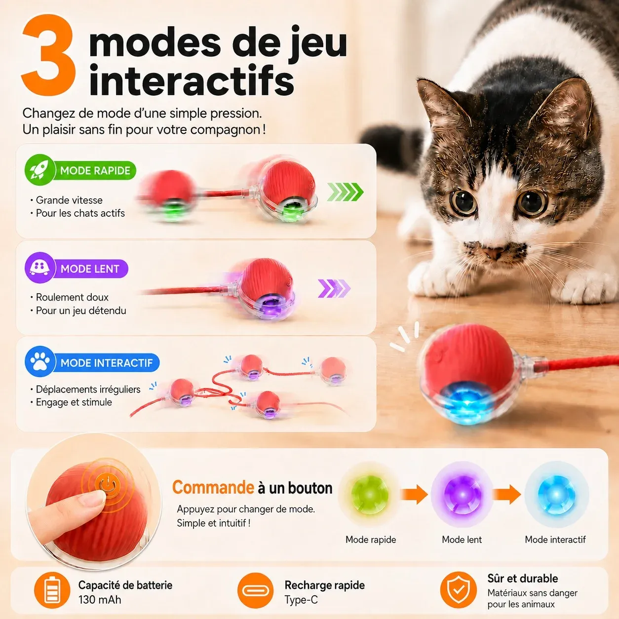 Balle roulante intelligente contournant des obstacles