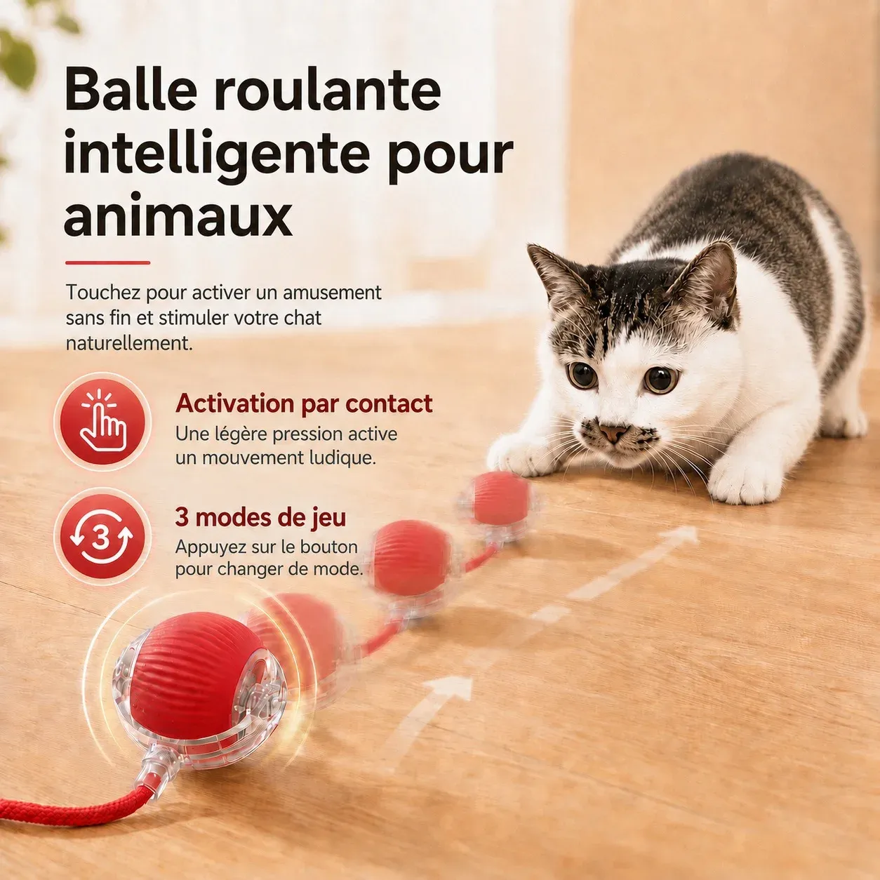 Jouet interactif pour animaux de compagnie en mouvement