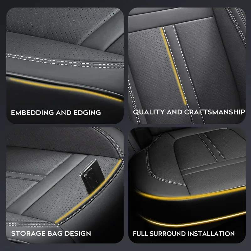 Housse de siège auto universelle en cuir PU, couverture intégrale, antidérapante et imperméable 3
