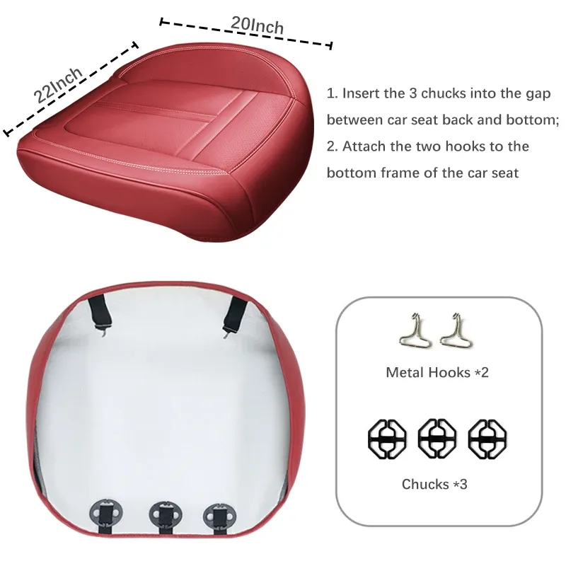 Housse de siège auto universelle en cuir PU, couverture intégrale, antidérapante et imperméable 5