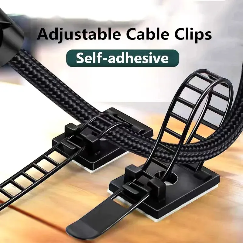 Attaches-câbles réglables auto-adhésifs