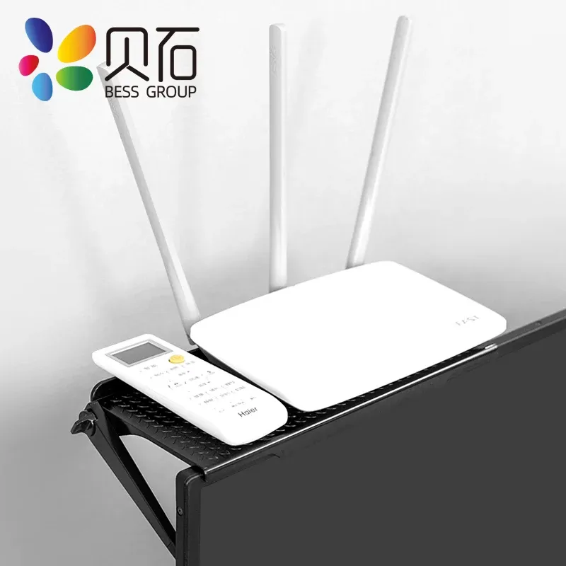 Support TV réglable avec étagère supérieure, support de bureau pour moniteur d'ordinateur 4