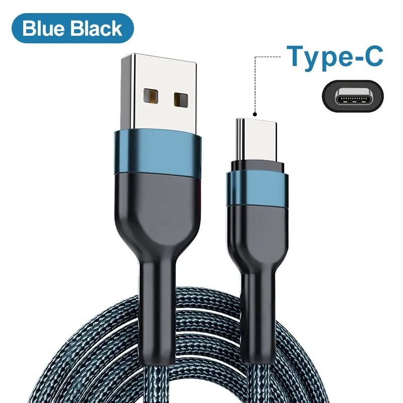 Câble USB-C en nylon tressé, vue d'ensemble