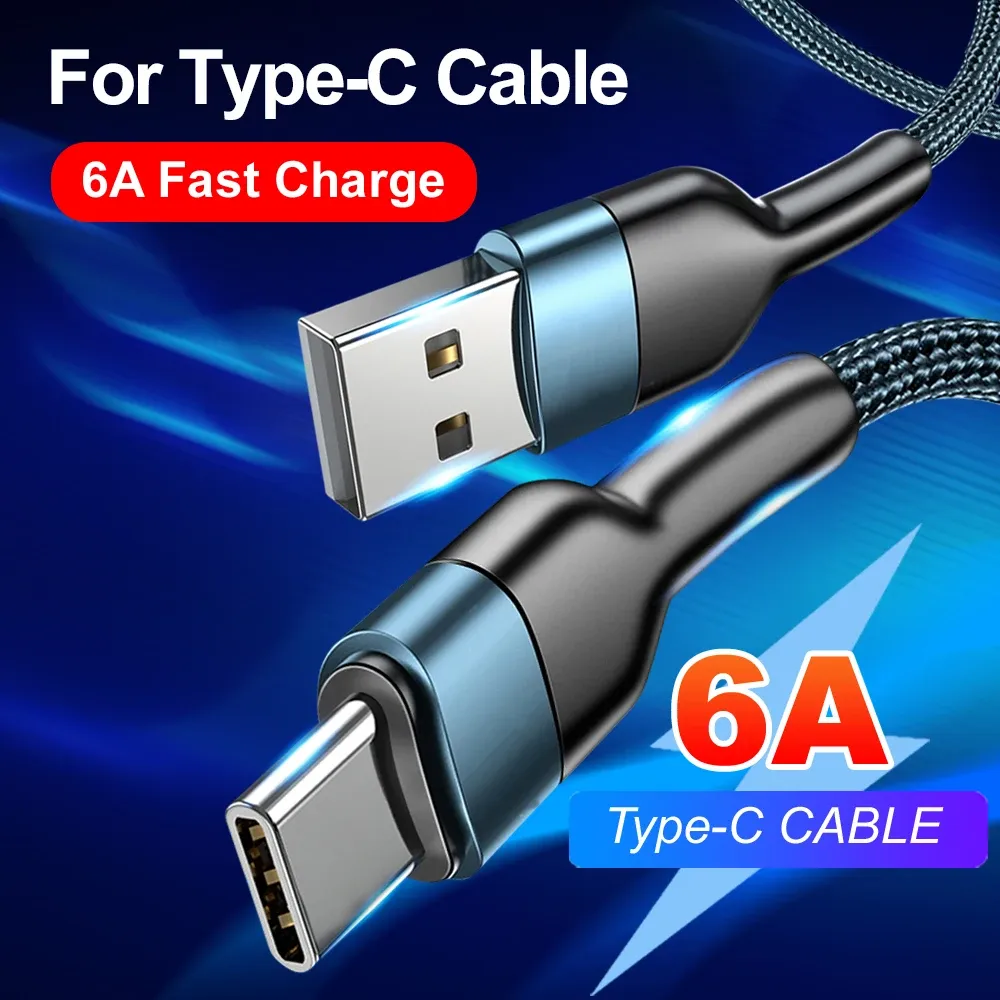Câble USB-C tressé en gros plan
