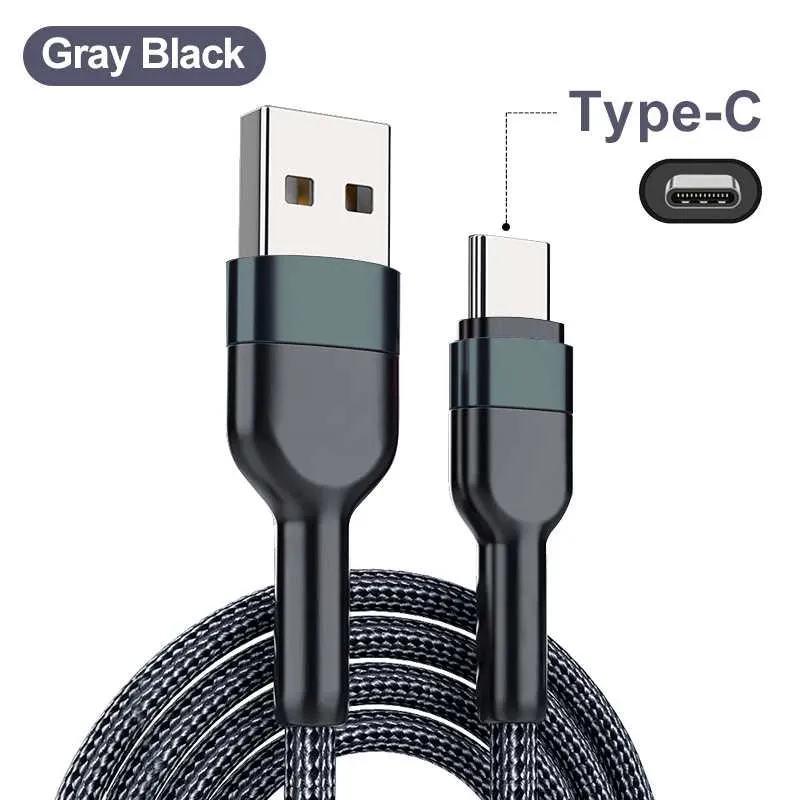 Câble de charge USB vers USB-C 5 A en nylon tressé, compatible iPhone, Xiaomi, Huawei, Samsung, Oppo et POCO 9