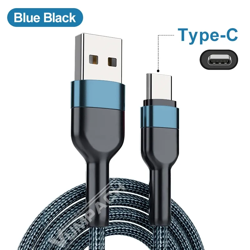 Câble de charge USB vers USB-C 5 A en nylon tressé, compatible iPhone, Xiaomi, Huawei, Samsung, Oppo et POCO 7