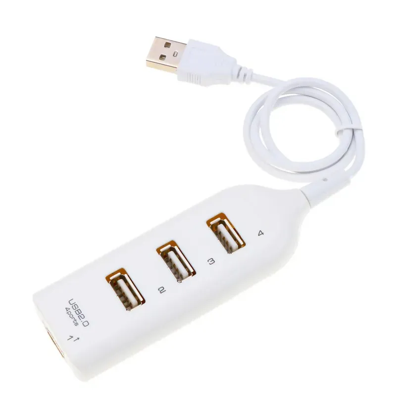 Hub USB 2.0 haute vitesse 4 ports avec câble mini USB et adaptateur secteur pour PC et ordinateur portable 5