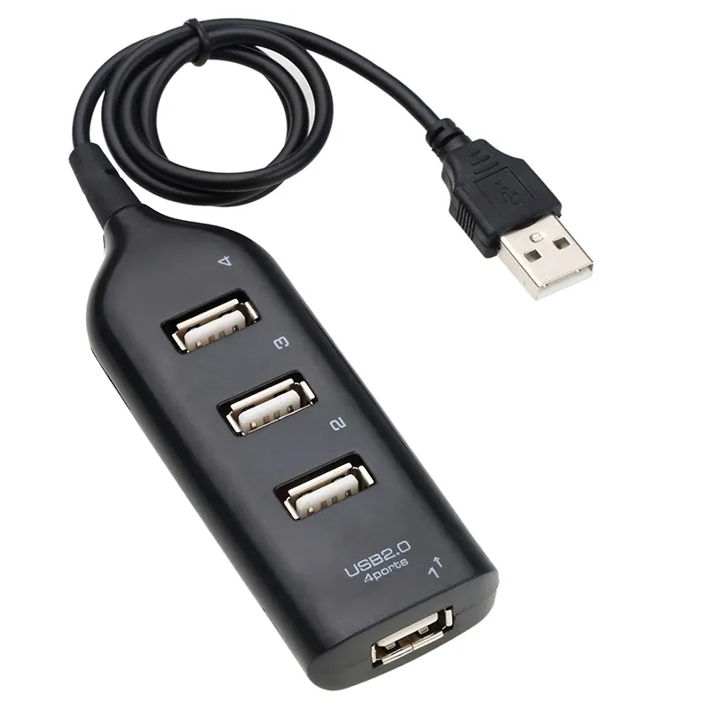 Hub USB 2.0 haute vitesse 4 ports avec câble mini USB et adaptateur secteur pour PC et ordinateur portable 7