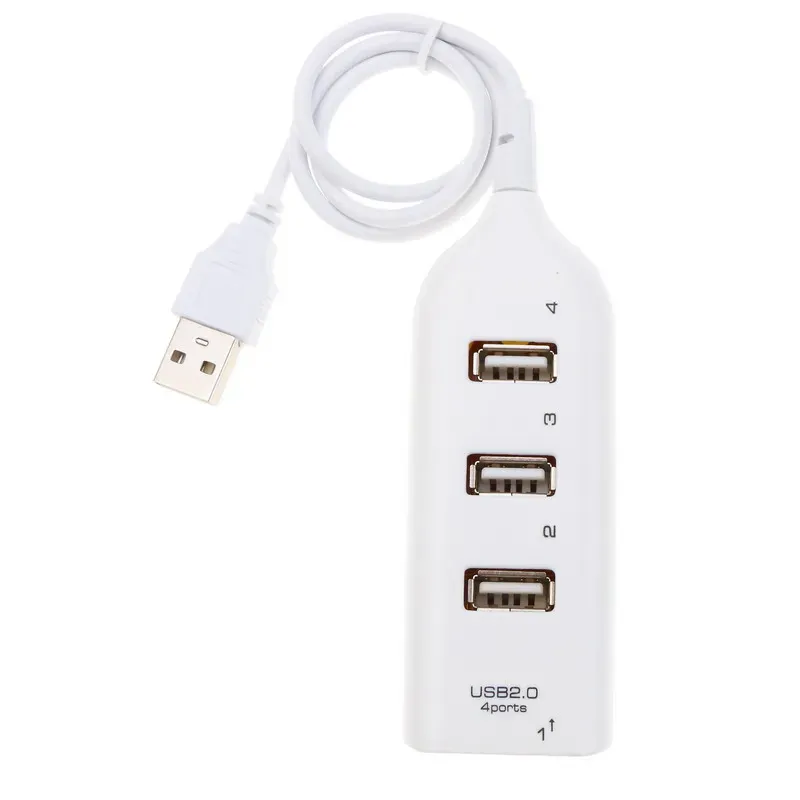 Hub USB 2.0 haute vitesse 4 ports avec câble mini USB et adaptateur secteur pour PC et ordinateur portable 8