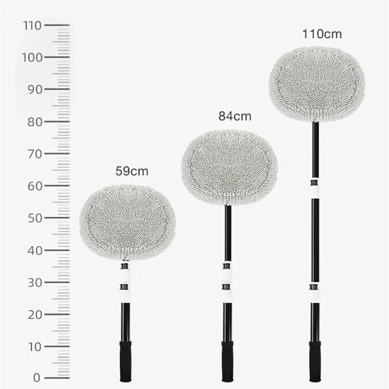 Brosse de lavage de voiture télescopique à long manche, vadrouille à poils doux en chenille 6