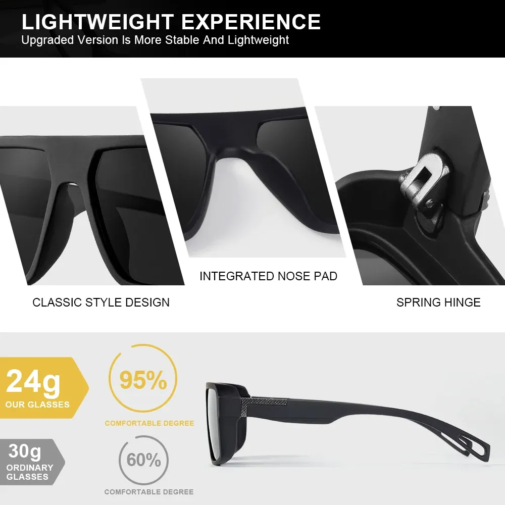 Lunettes de soleil carrées classiques CRIXALIS, polarisées, pour hommes et femmes, style vintage, idéales pour le sport, la conduite, la pêche et les activités de plein air 6