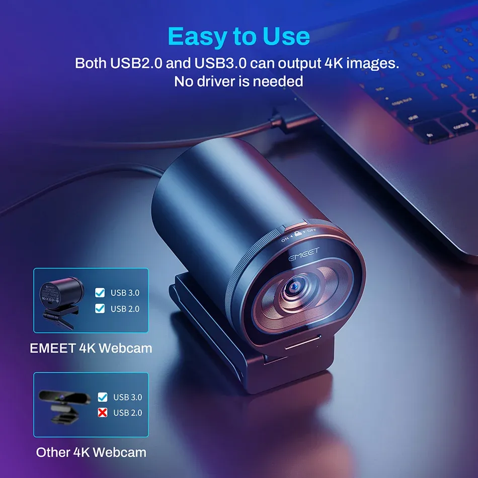 Cache de confidentialité rotatif de la webcam EMEET S600