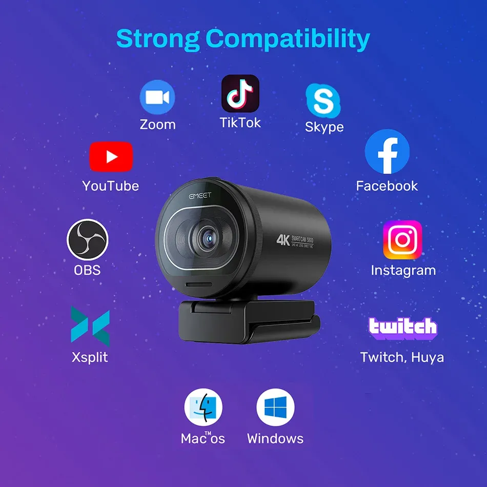 Compatibilité de la webcam EMEET S600