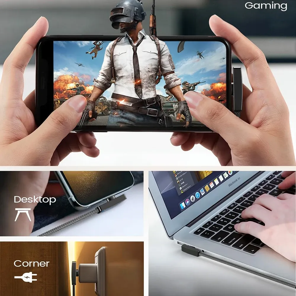 Câble USB Type-C coudé à 90 degrés, 100 W, charge rapide et transfert de données, câble portable à angle droit, USB-C pour iPhone, Samsung et Xiaomi 5